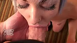 Shy Petite Goth Teen Sucks and Fucks Big Cock in Amateur Casting Interview