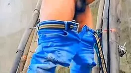 sissy slut teases small cock with outdoor piss humiliation fun