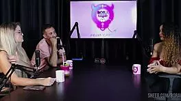 charllottte and bruna carlos sheer red lingerie casting compilation with big tits