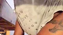 ebony milf's teasing striptease hints at deepthroat delight