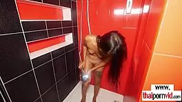 petite asian amateur enjoys exotic shower with big cock