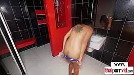 petite asian amateur enjoys exotic shower with big cock