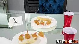 Why sneak this horny shaved pussy onto monster cock now?