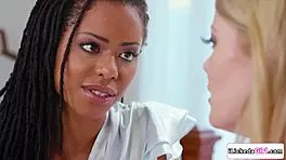 Blonde Bride Ditches Wedding for Ebony BFF Pussy Lick Fest