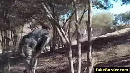 This latina babe in uniform gets slammed hard outdoors doggystyle blowjob style