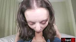 Hey cutie, why start sucking bro's throbbing cock so eagerly for that facial swallow?