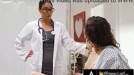 Doctor Dana catches petite patient Liz masturbating in exam room