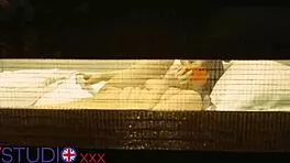 voyeur watches busty british neighbor fingering her huge natural tits and curvy ass