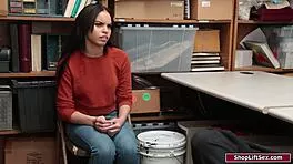 latina shoplifter dominated facefucked by monster cock owner