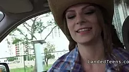 TEEN COWGIRL GETS BANGED HARD OUTDOORS IN HOT POV!