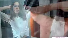 Stepsis grinds hairy wet pussy on teen face in intense facesitting session