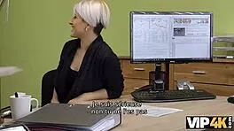 Agent calls Lussy Sweet for meeting but she fucks him hard on office desk in sex for cash casting