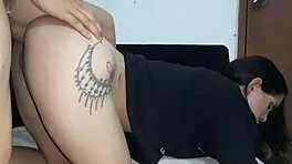 Pounding sexy Colombian latina's huge ass doggystyle creampie fill