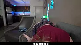 guy bends over petite babe for intense doggystyle pounding