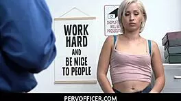 blonde teen goldie glock caught stealing? security guard fucks her hard in garage 😈🔒