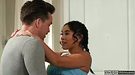 mysterious taboo asian teen licks uncle's big cock deepthroat style