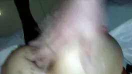 wife straps on double dildo for husband's pegging thrill