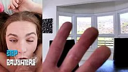 lazy teen punished hard in garage with deep creampie