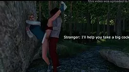 lost teen's squirting pussy exploited by huge black cock in wild hiking fuck