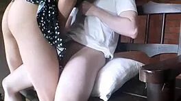 Petite schoolgirl rides best friend's cock with cheating bubble butt creampie