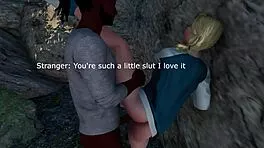 lost teen's squirting pussy exploited by huge black cock in wild hiking fuck