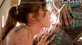 tattooed goth lesbians finger gaping assholes with dildos
