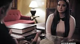 busty milf seduces priest in church