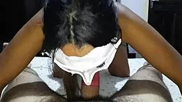 latina amateur chokes on monster cock then begs for creampie fill