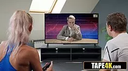 Blonde Milf Stripper Rips Clothes for Intense Deep Pounding