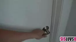 Petite Shaved Stepsis Caught Fucking - Now She Takes My Cock Deep!