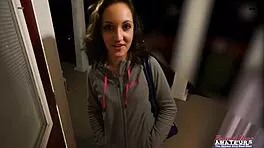 Blonde bombshell deepthroats then slammed hard ending in facial cumshot