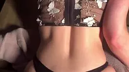 college slut creams wet pussy on dick dining table pov