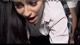 hot latina teen with braces gets car backseat pounding after shoplift