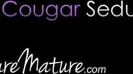 Experienced blonde milf takes young stud's thick creampie load