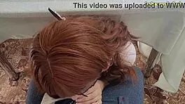 Young Redhead Student Gulps Down Huge Cum Load