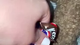 arab beauty feels wild ecstasy stuffing food deep in juicy pussy solo