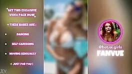 Ai blonde babes tease in sizzling pool party lingerie shots