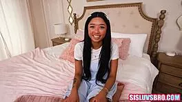 asian babe gia dibella sucks cock after intense anal fingering in pov