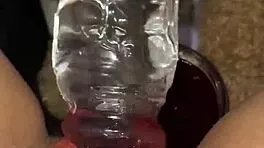 arab beauty feels wild ecstasy stuffing food deep in juicy pussy solo