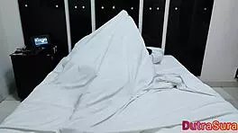 Panties only in bed leads to tight pussy creampie pounding