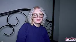 platinum blonde coed annie archer blows then takes wet pounding