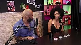 Best Sensual Casting Moments with Brunette Latina Milf and Black Stud in Sheer Red See-Through