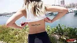 german scout picks up slim small titted megan for intense squirt casting fuck