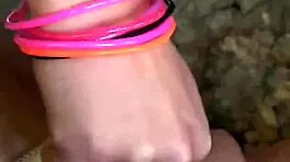 sexy blonde teen lesbian rips clothes for outdoor pussy fingering