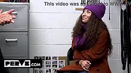 Blonde shoplifter teen caught stealing makeup fucks on christmas