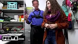 Blonde shoplifter teen caught stealing makeup fucks on christmas