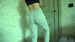 desperate pee drenches sweatpants in kinky thrill