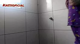 Neighbor's house bath unleashes delicious shower orgasm