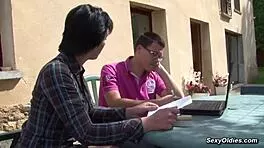 Sexy French housewife Lucie Luke takes anal outdoors in garden 🌳🍑😏