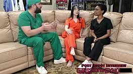 Ditria Rose spreads tits ass in backstage piercing checkup